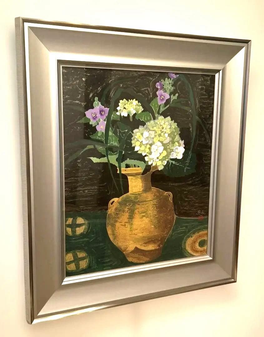 正規品）小倉遊亀『つゆくさ』木版画絵画（検索）平山郁夫千住博東山魁夷リトグラフ