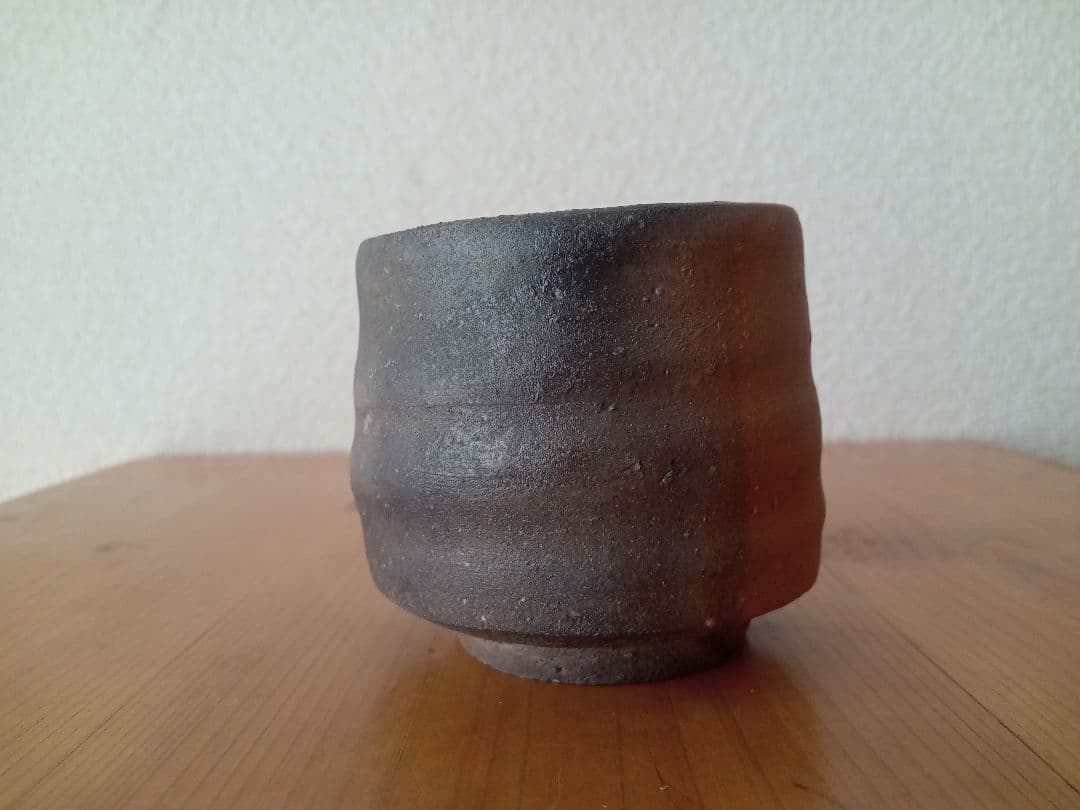 備前焼　中村真ぐいのみ　中村六郎　中村和樹 共箱（紐無し）共布　栞あり