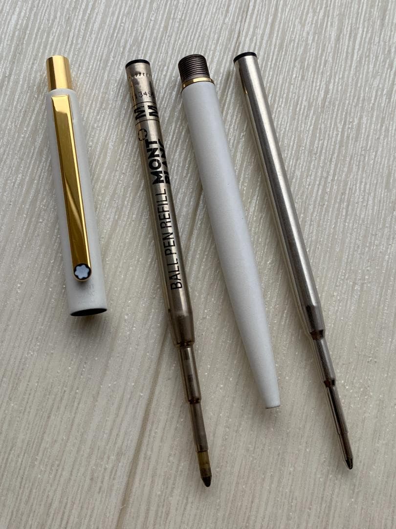 超美品 モンブラン スリムライン ノック式 ボールペン マットホワイト ドイツ製