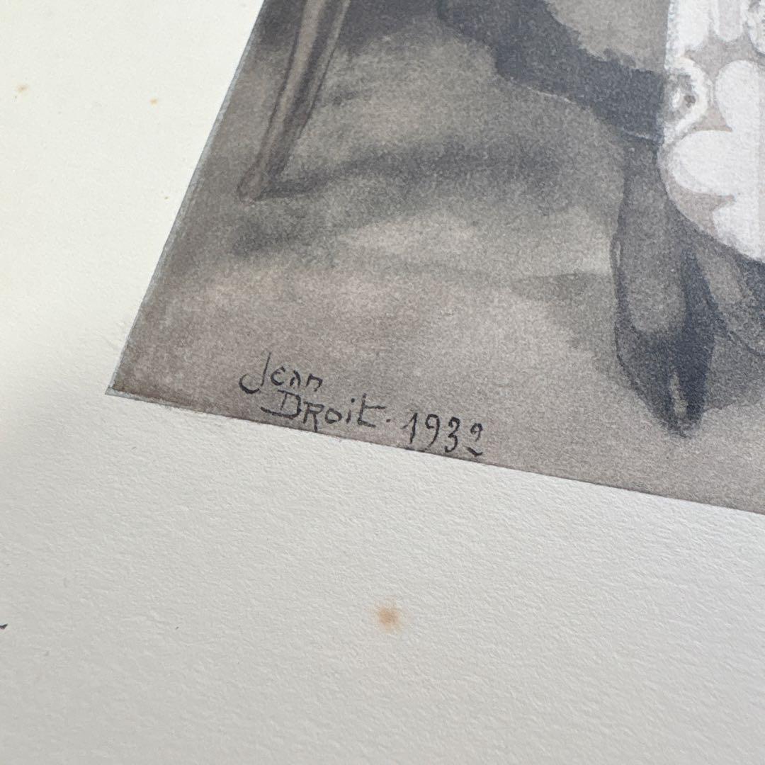 【希少】アンティーク 版画 Jean Droit リトグラフ 1932年制作