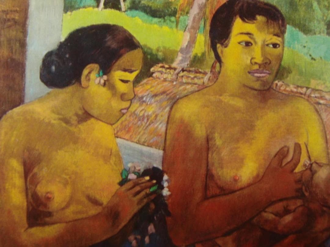 ポール・ゴーギャン、【捧げ物】、希少な画集画より、新品高級額・額装付