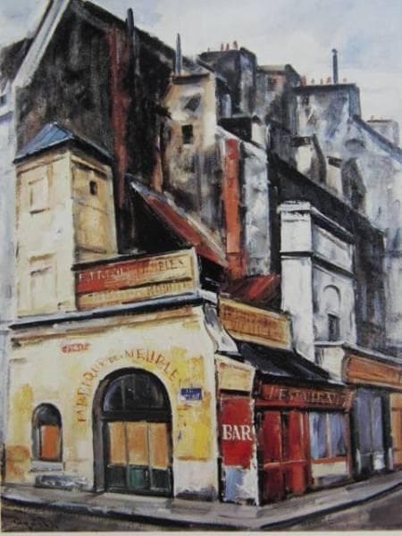 荻須高徳、マレー地区、希少な額装用画集より、新品高級額装付、状態良好