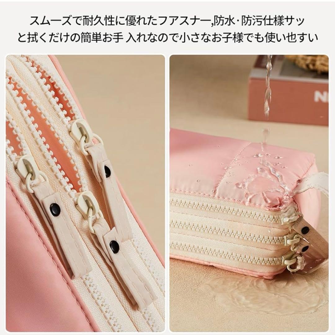 大容量 ペンケース かわいい筆箱 プレゼント　ピンク