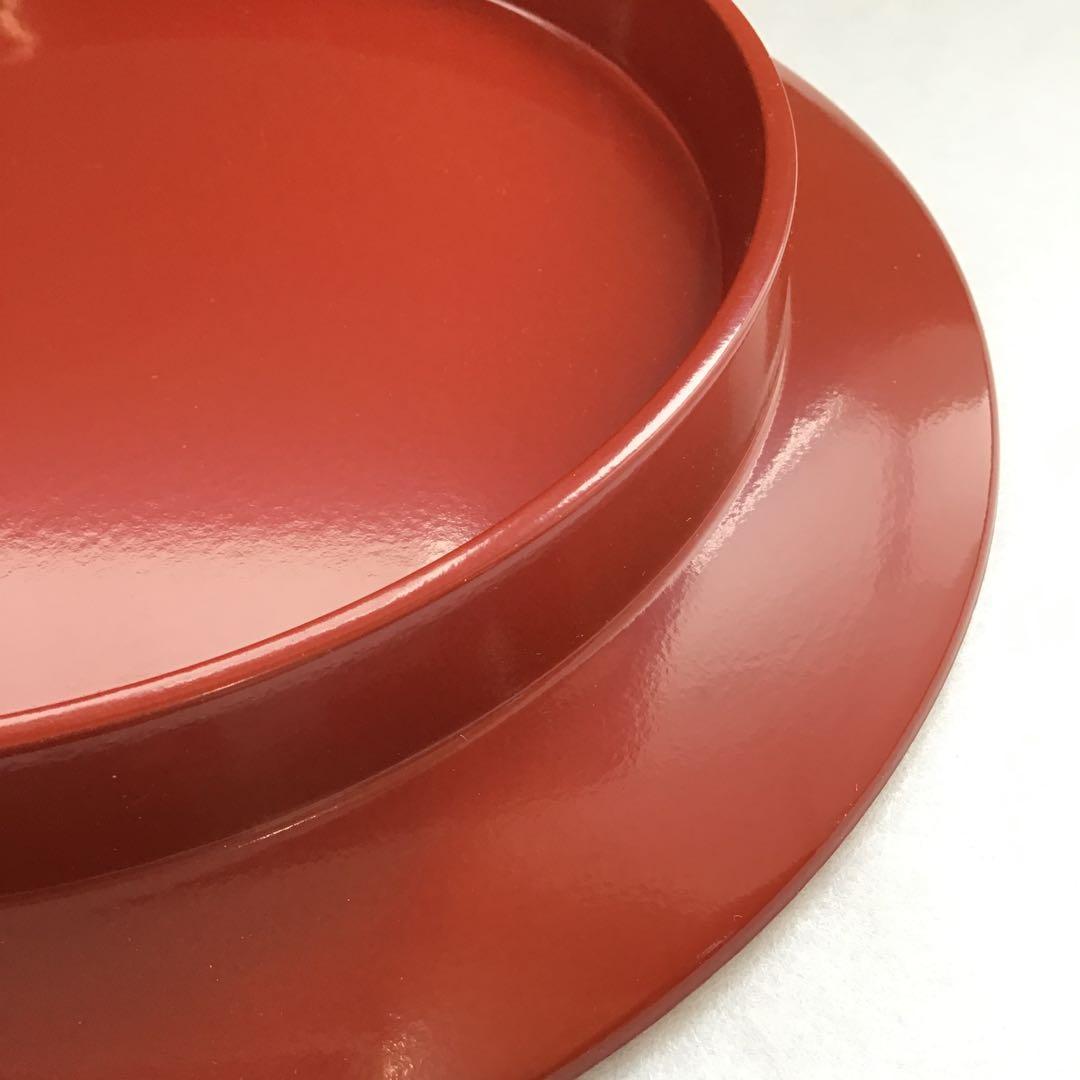 茶道具　漆器盆　朱塗金箔盆　床飾りや実用性も兼ねる　紙箱　S60BN