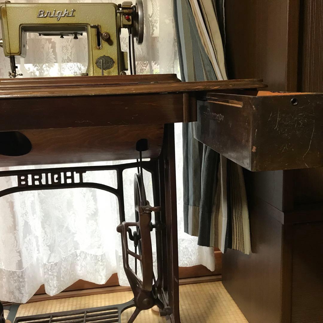 BRIGHT アンティーク ミシン ミシン台 テーブル ジャンク品 木製