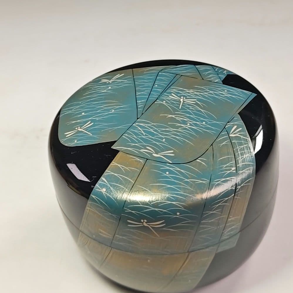 イ820 棗『奥津一心斉作』『誰が袖棗 蒔絵　四季　共箱』茶道具　漆塗