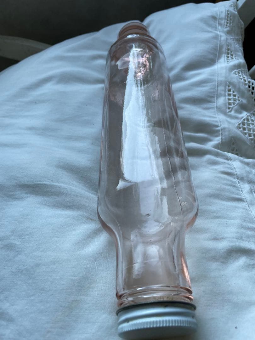 アンティーク　ディプレッショングラス　ガラス　ローリングピン　ピンク　麺棒　レア