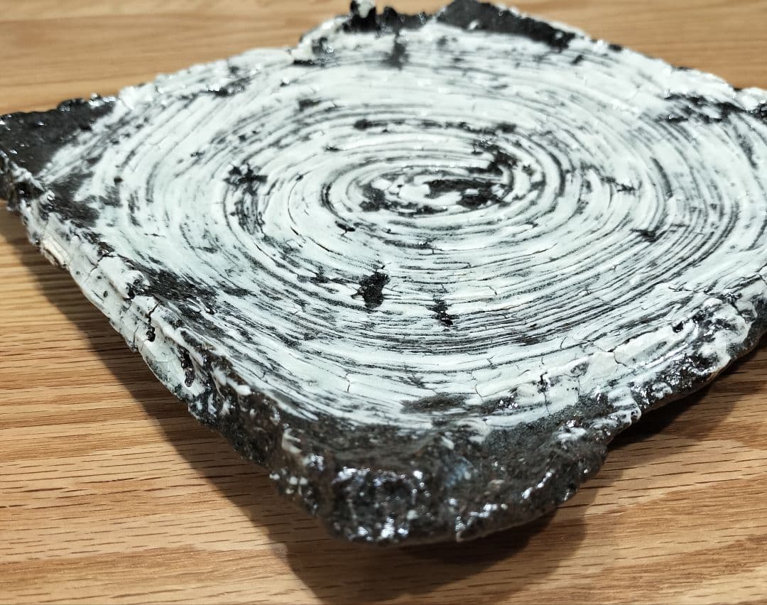 【唐津焼中川自然坊窯】刷毛目唐津四方もち上げ皿