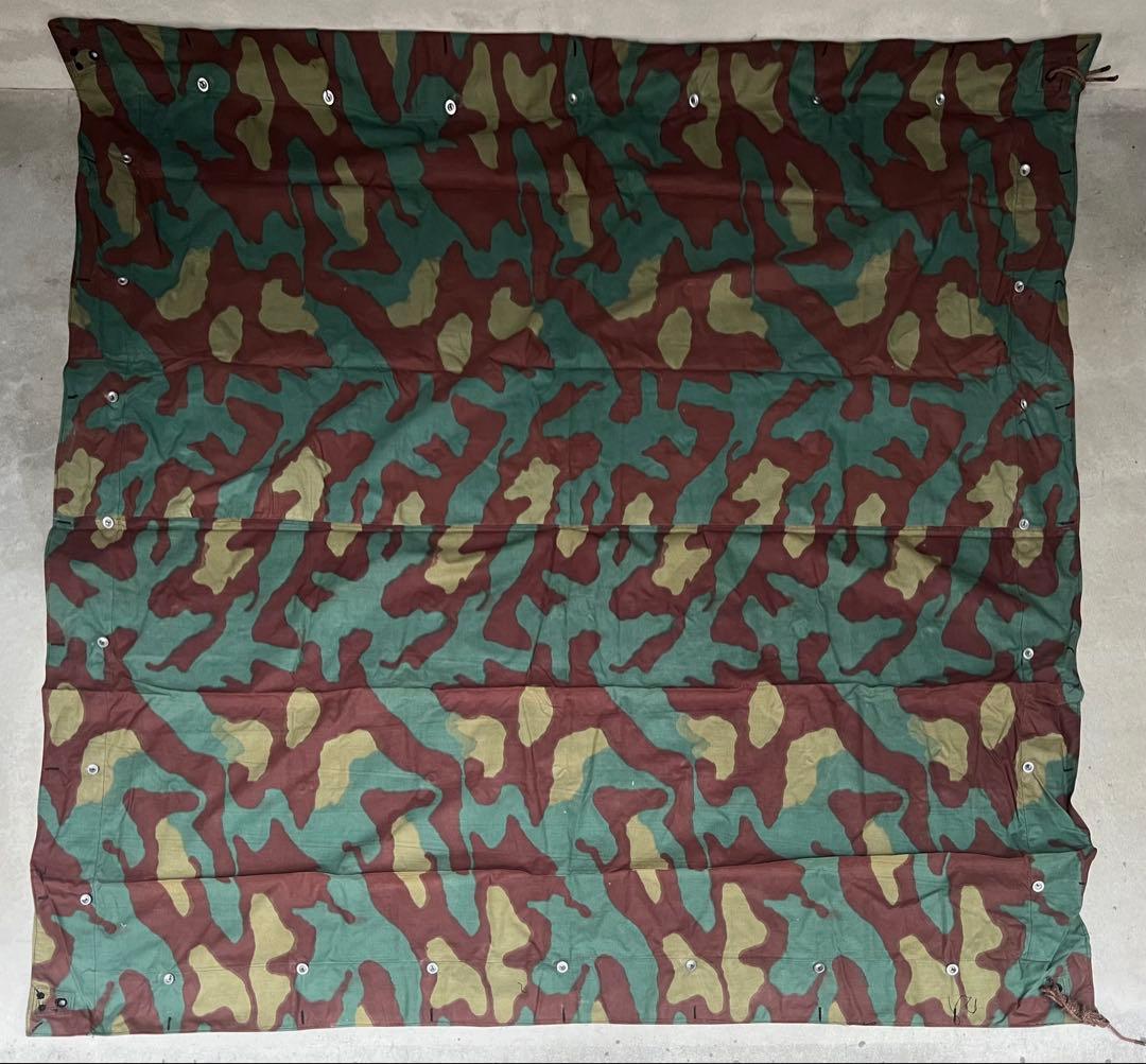 ②実物 デッドストック イタリア軍幕 タープ テント サンマルコ迷彩 キャンプ