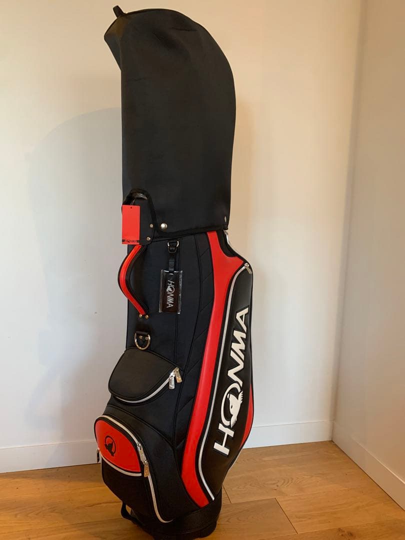 【新品未使用】HONMA GOLF 本間ゴルフ キャディバッグ 2025 黒×赤