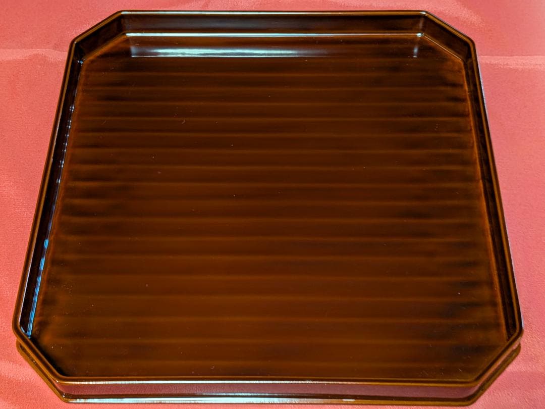 懐石膳 カンナ目 溜塗 利休好写 五客