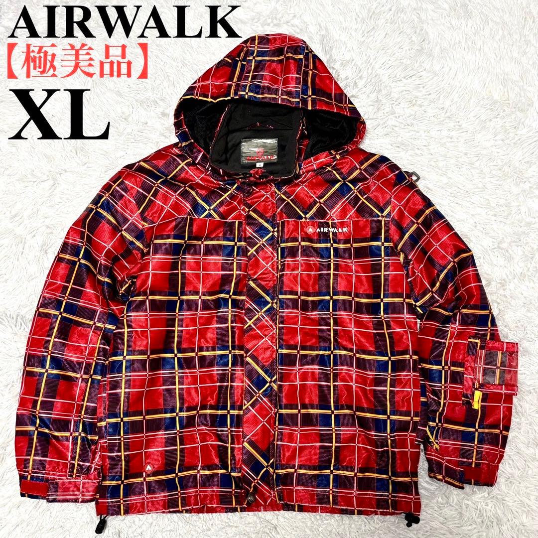 【極美品】エアウォーク　スキースノボウェアジャケット　チェック　レッド　XL 赤