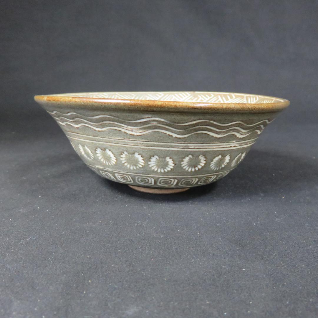 茶碗 歪み 抹茶碗 三島 茶道具 茶器 在銘 木箱 茶の湯