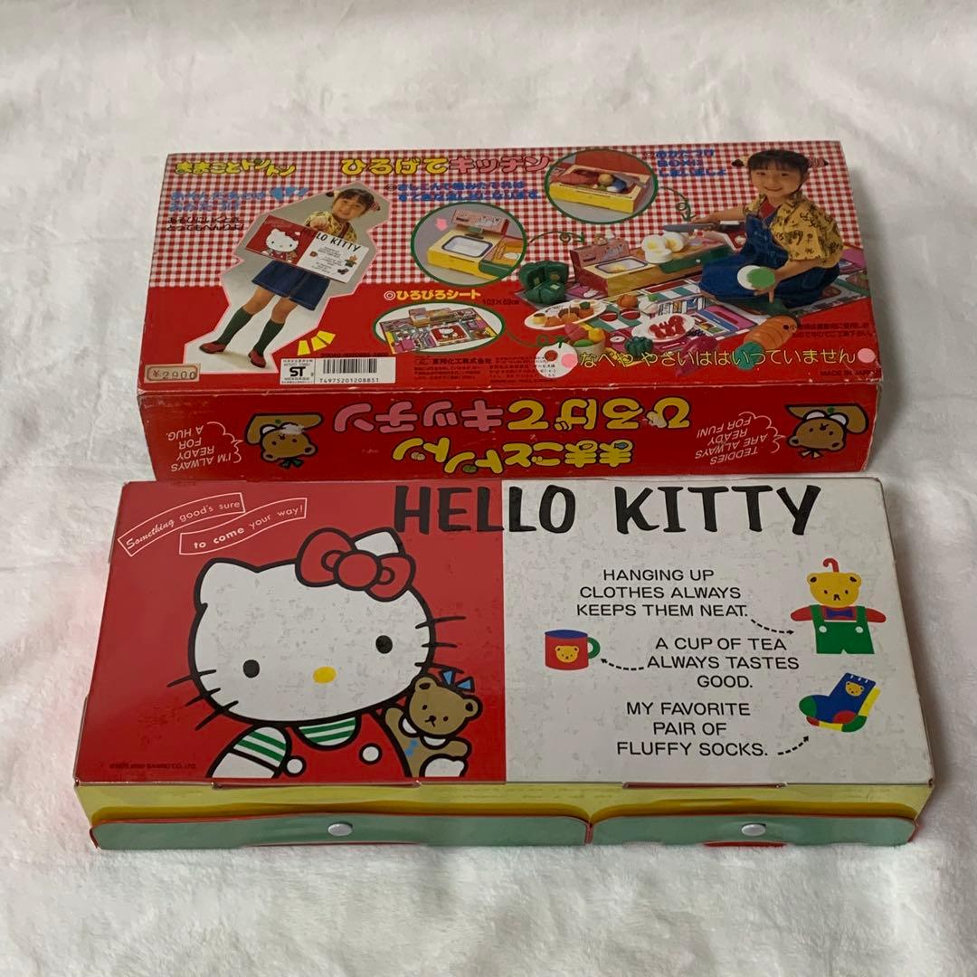 【1989年製　サンリオ旧ロゴ】ハローキティ　ままごとトントン　ひろげてキッチン
