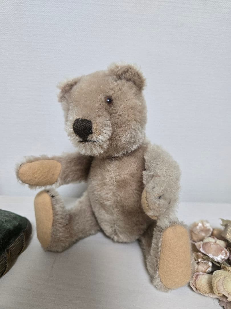 フランス　アンティーク　テディベア　小型　シュタイフ　モヘア　ブリュッケ