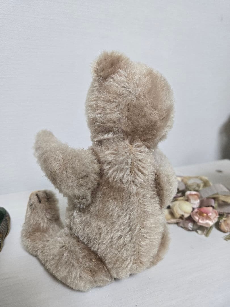 フランス　アンティーク　テディベア　小型　シュタイフ　モヘア　ブリュッケ