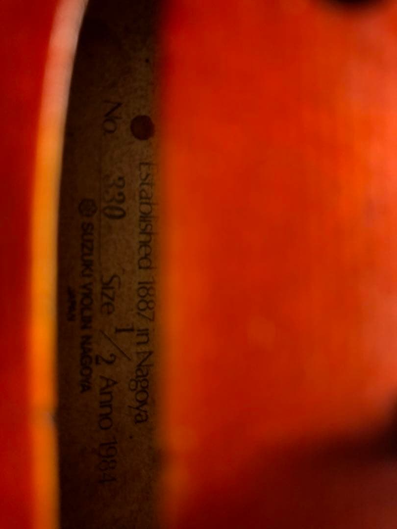 【駒&魂柱調整済】Suzuki分数バイオリンNo330 1/2 1984