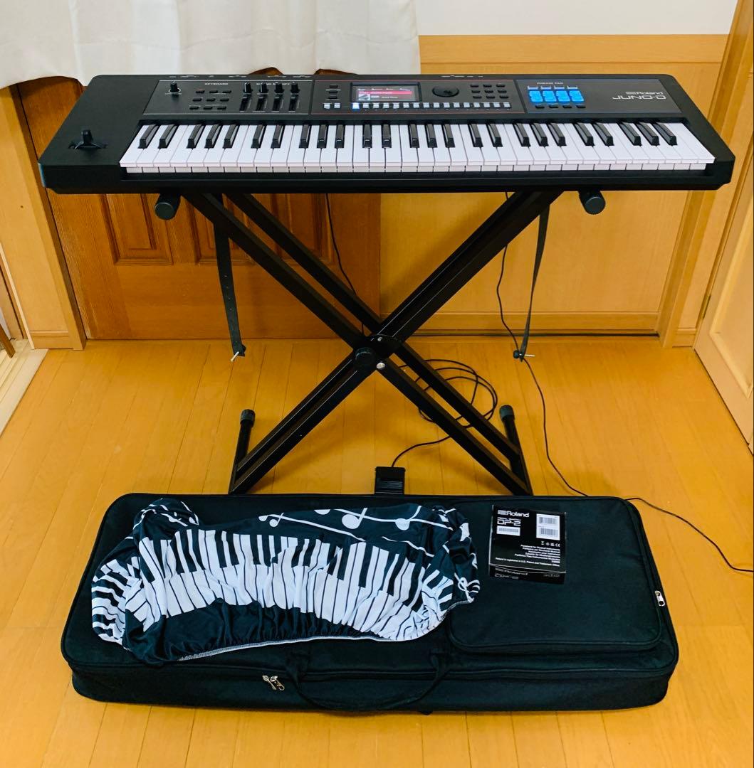 Roland JUNO-D6 ペダル・スタンド・ケース・カバー付き