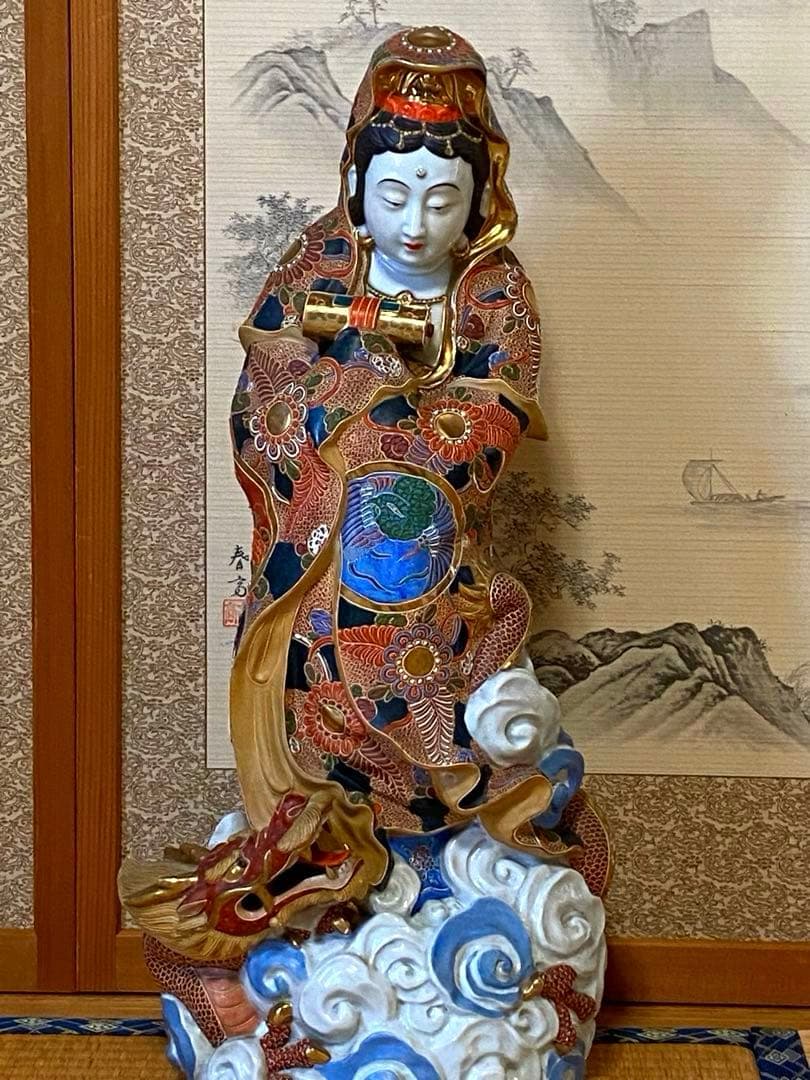 九谷焼　観音像　訳あり