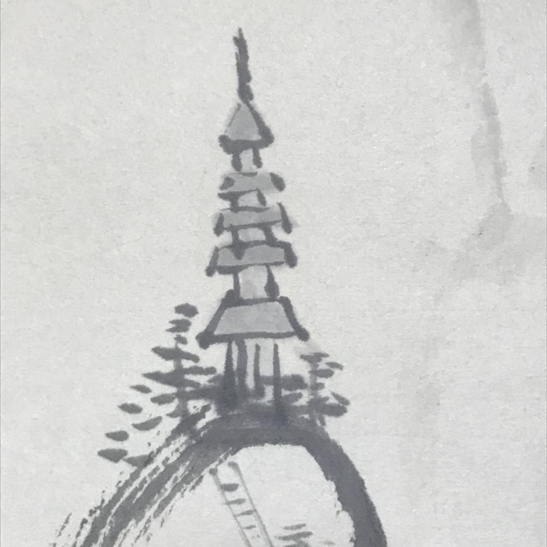 【真作】長春天山/蓬莱山画賛/山水図/掛軸/名家伝来/AB-859