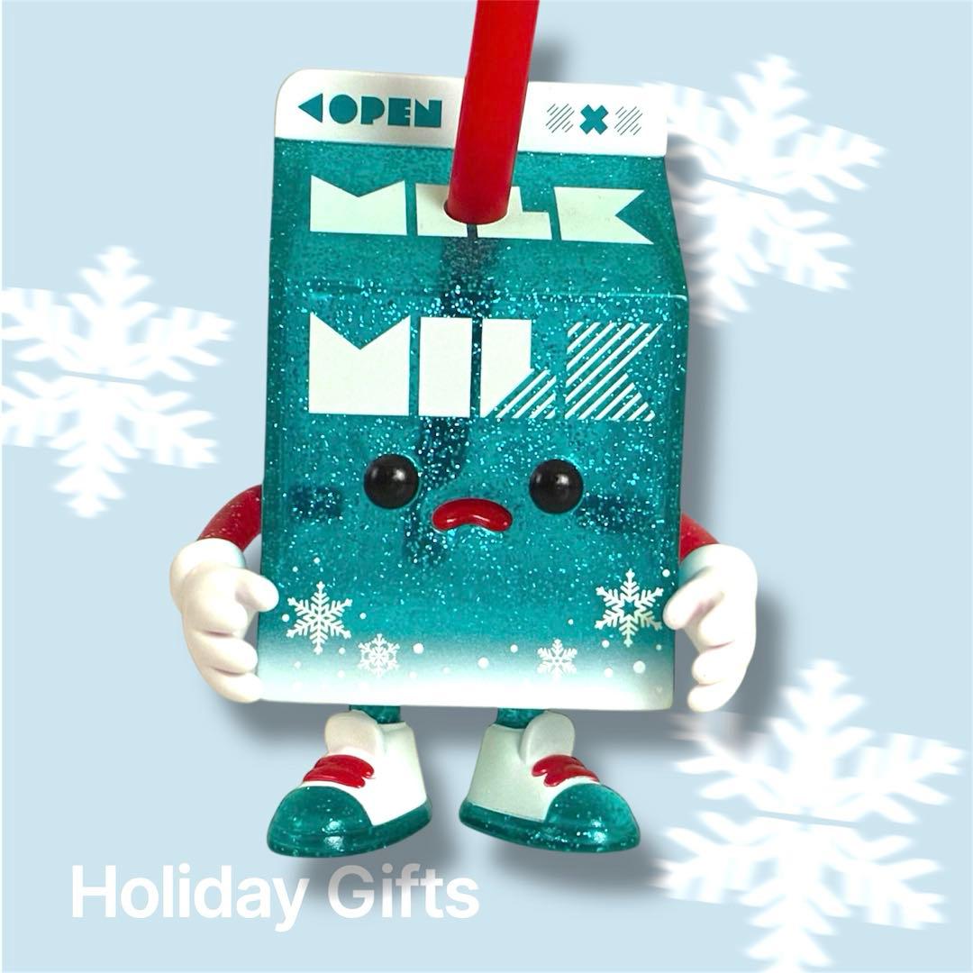 ジュースボックスボーイ　ソフビ　ミルクパック　ホリデーカラー　ブルーグリーン