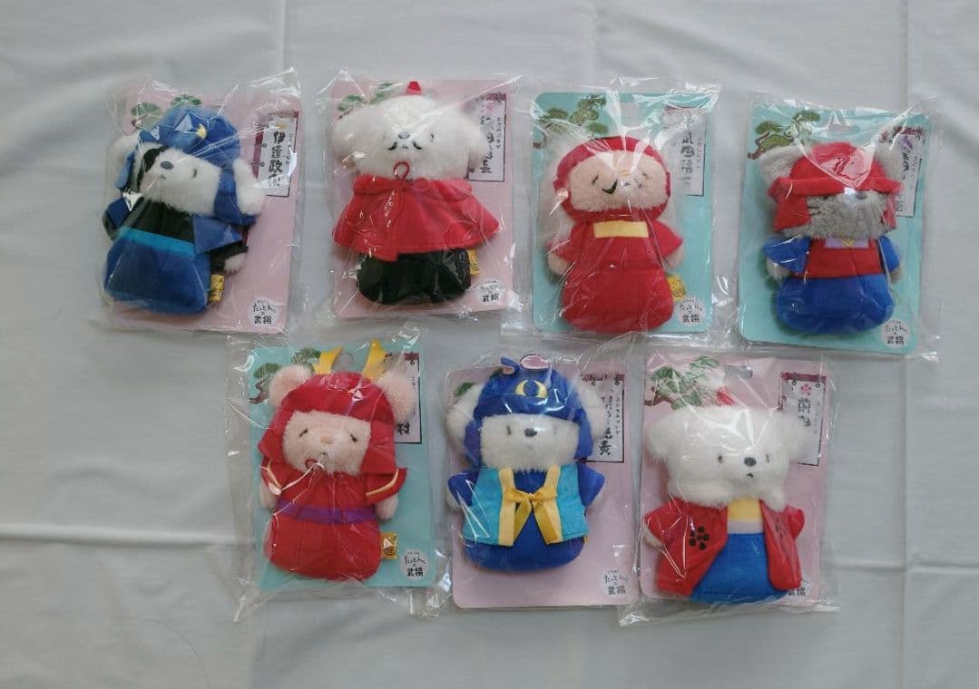 未使用　ふわふわたっとん武将ぬいぐるみ　７個セット　有名武将達