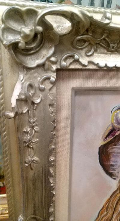 真作油絵　小澤勇寿朗　少女　4号油絵　表裏サインあり額付き