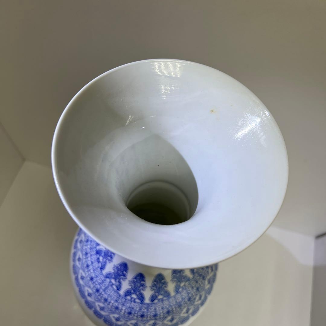 中国景徳鎮　薄胎　大花瓶　箱付　高さ約65㎝　東Y8-0128☆2Fタサオ