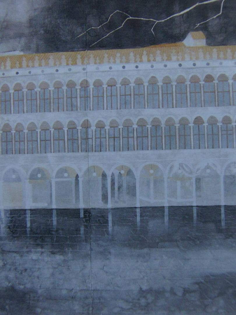 松尾敏男、【サン・マルコ驟雨】、希少な額装用画集より