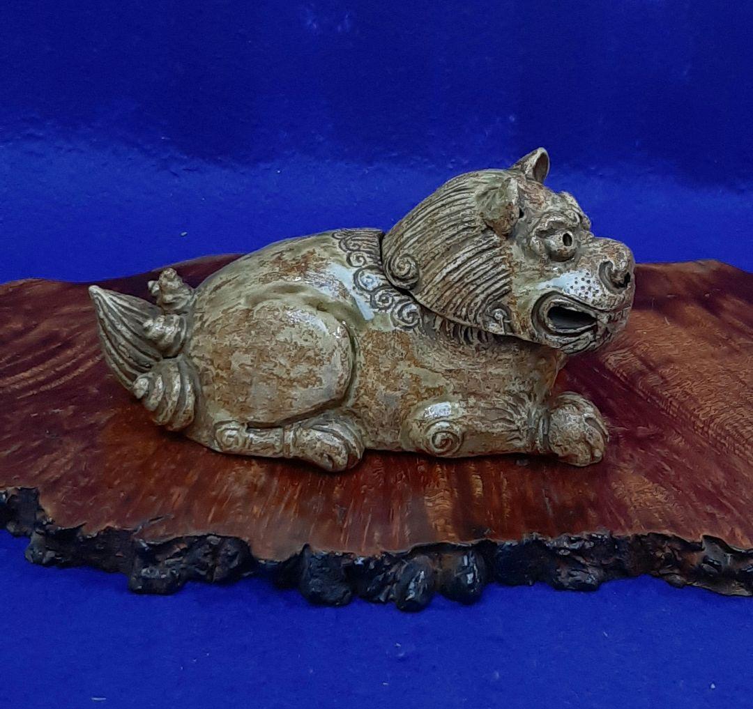 古い獅子香炉　骨董　香炉　獅子