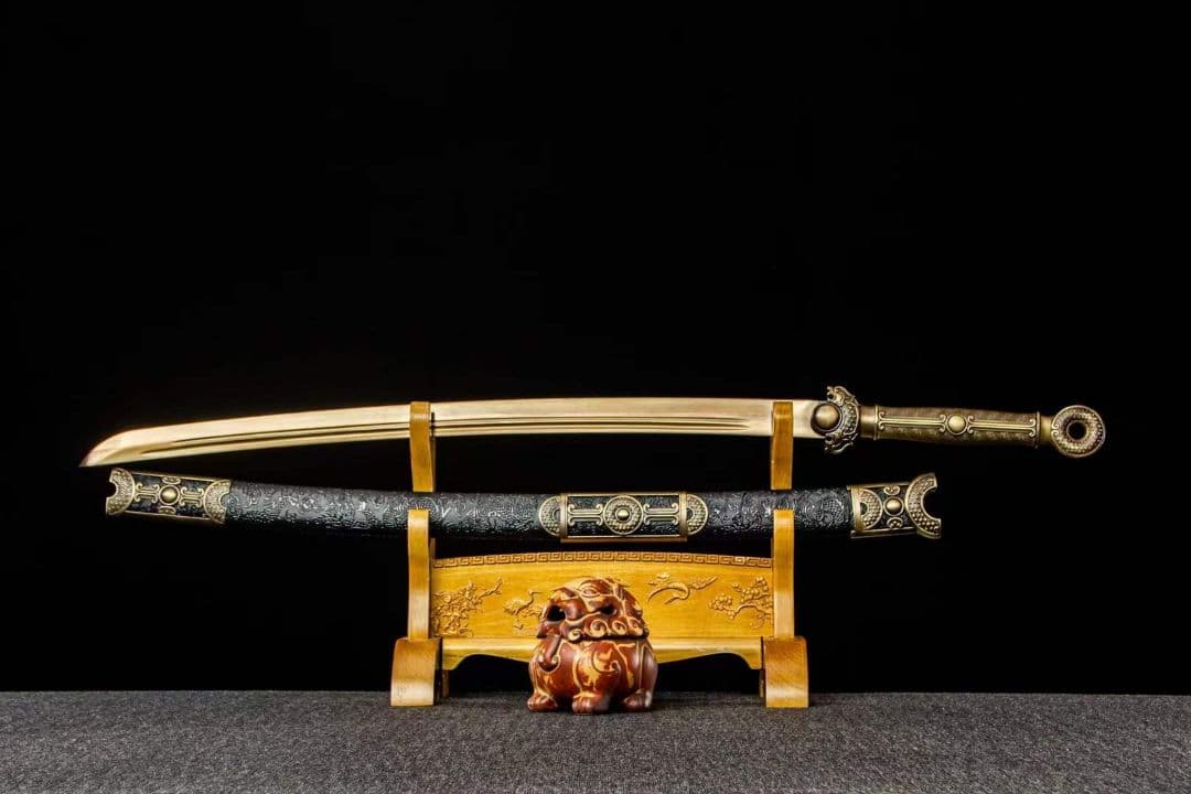 サンゴールド刺繍春刀-高性能マンガン鋼 古兵器 武具　刀装具　日本刀　模造刀