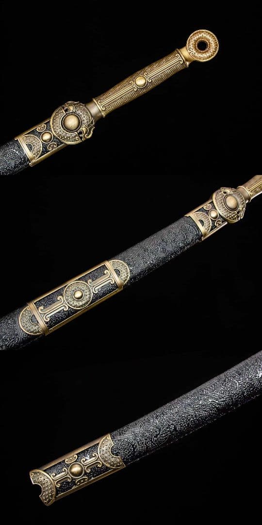 サンゴールド刺繍春刀-高性能マンガン鋼 古兵器 武具　刀装具　日本刀　模造刀