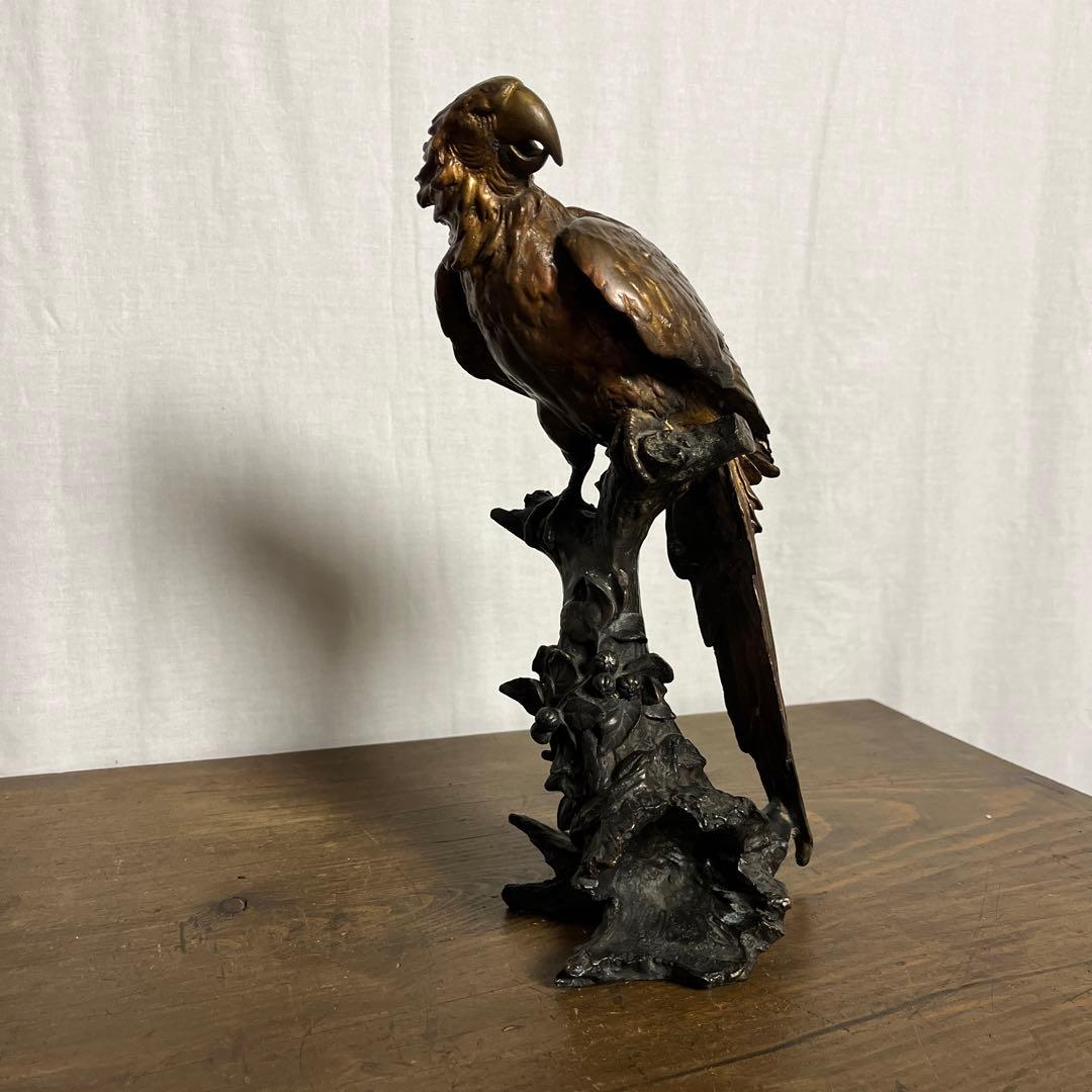 古雑貨アンティーク◾️真鍮製 オウム 鳥 置物 / オブジェ