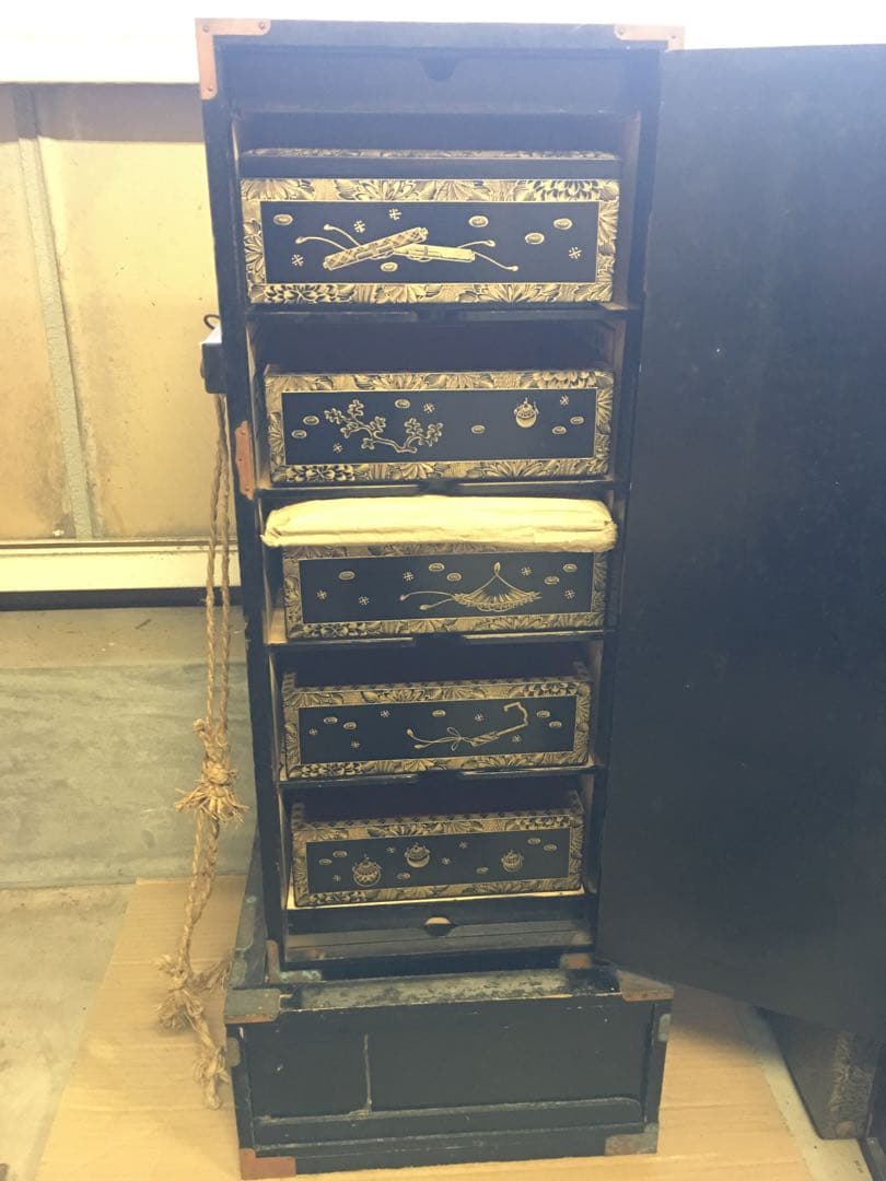 古い重箱　骨董　昭和レトロ