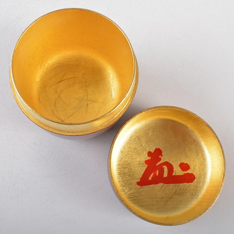 茶道具　中光塗物　中谷光哉作　ふきうるし　内金箔　大棗　書付箱　C　R5821