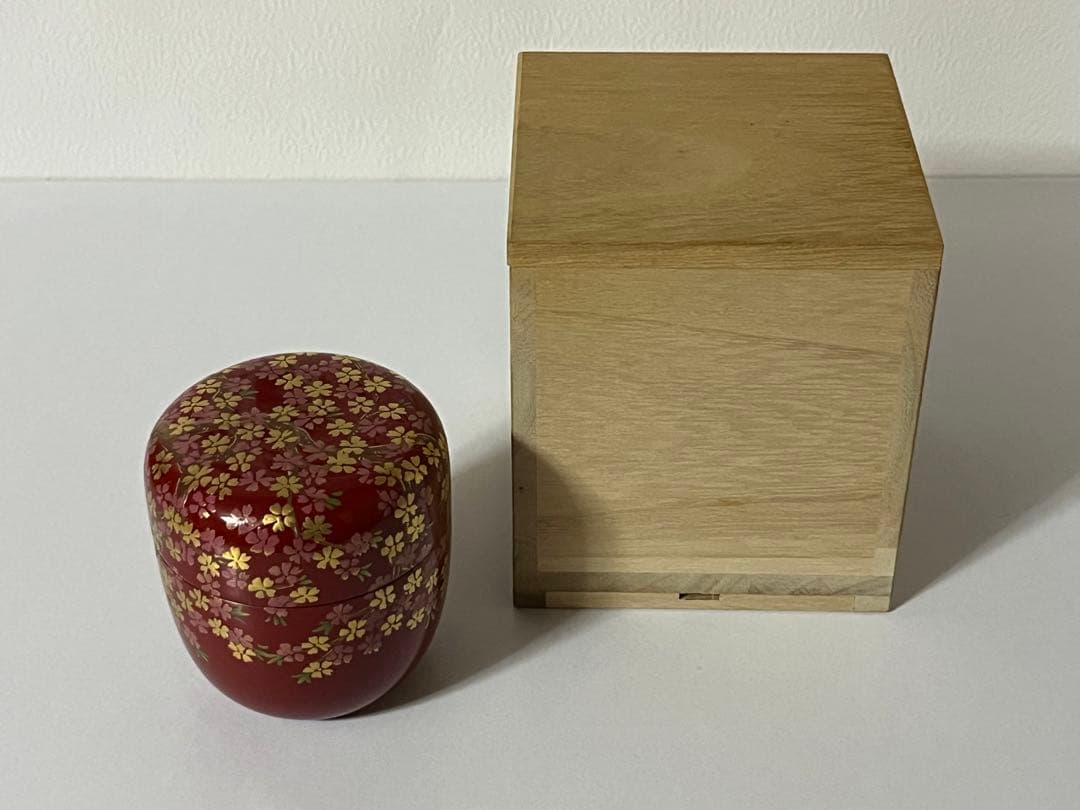 琉球漆器　棗（なつめ）　桜（蒔絵）