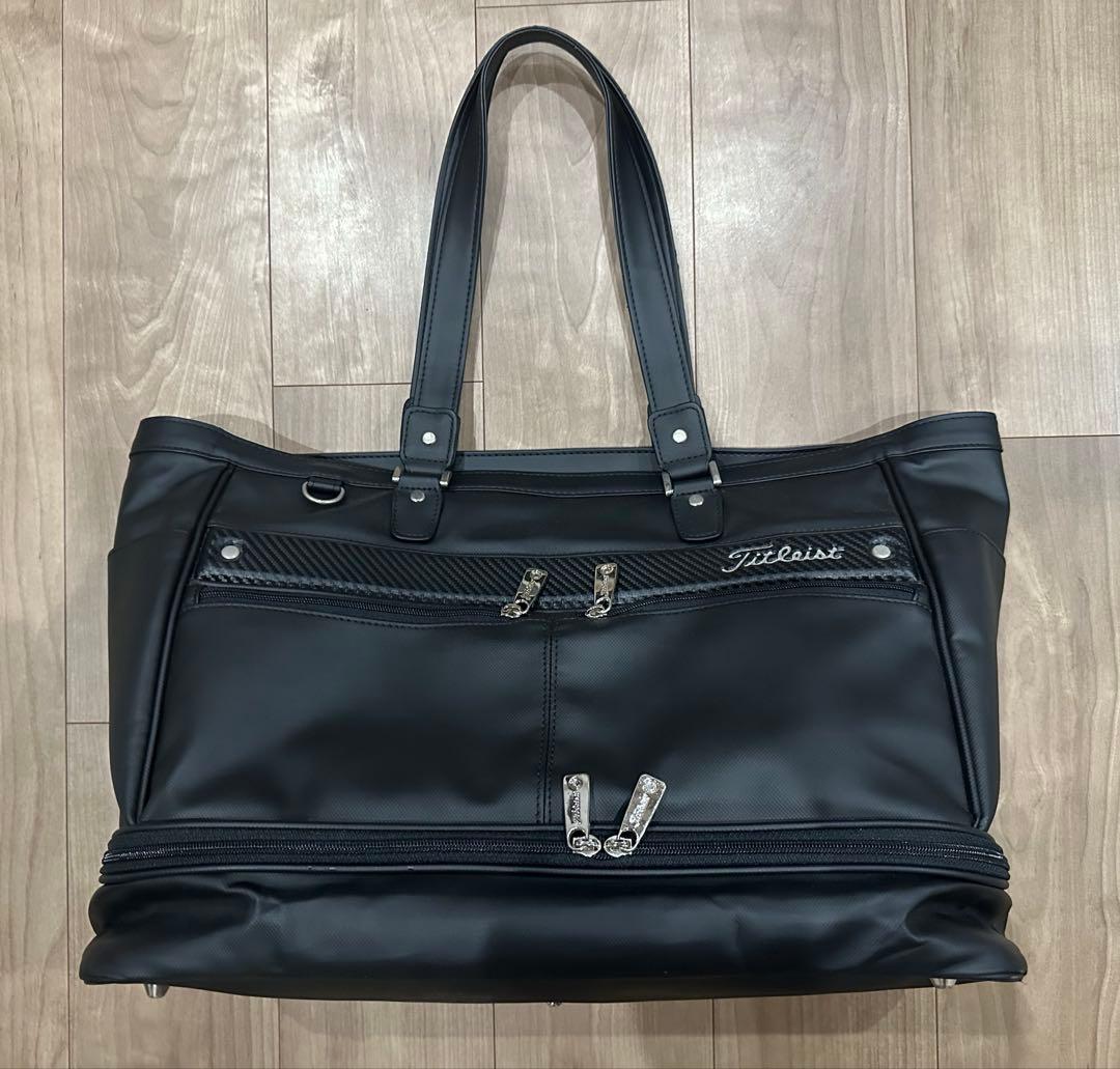 Titleist/タイトリスト ゴルフ 大判トートバッグ【ブラック】美品