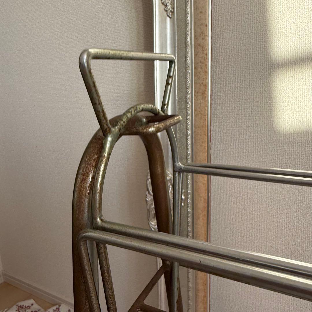 ビンテージ　昭和レトロ　鉄製　物干し　インダストリアル　工業系　シャビー　什器