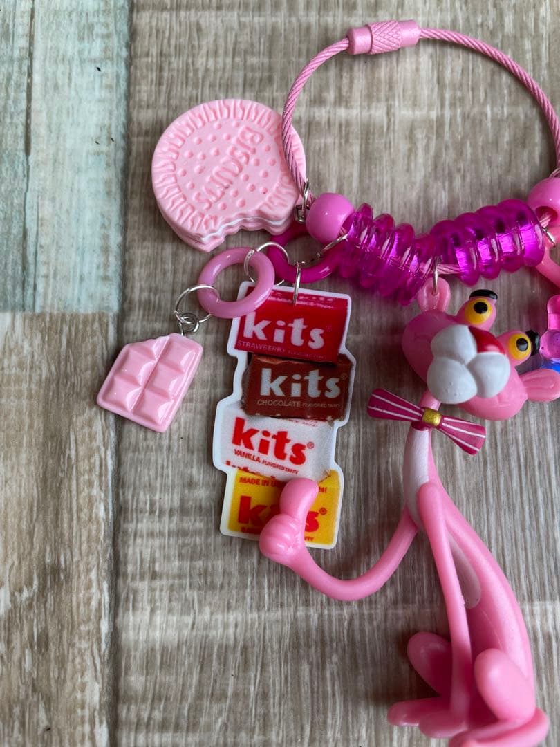 じゃらじゃらキーホルダー ストラップ キーチェーン メルヘンピンク 可愛い女の子