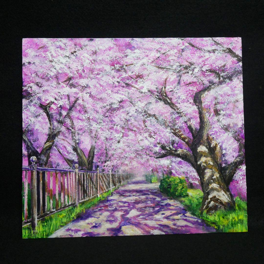 油絵 油彩 油彩画 絵 絵画 【春のトンネル】