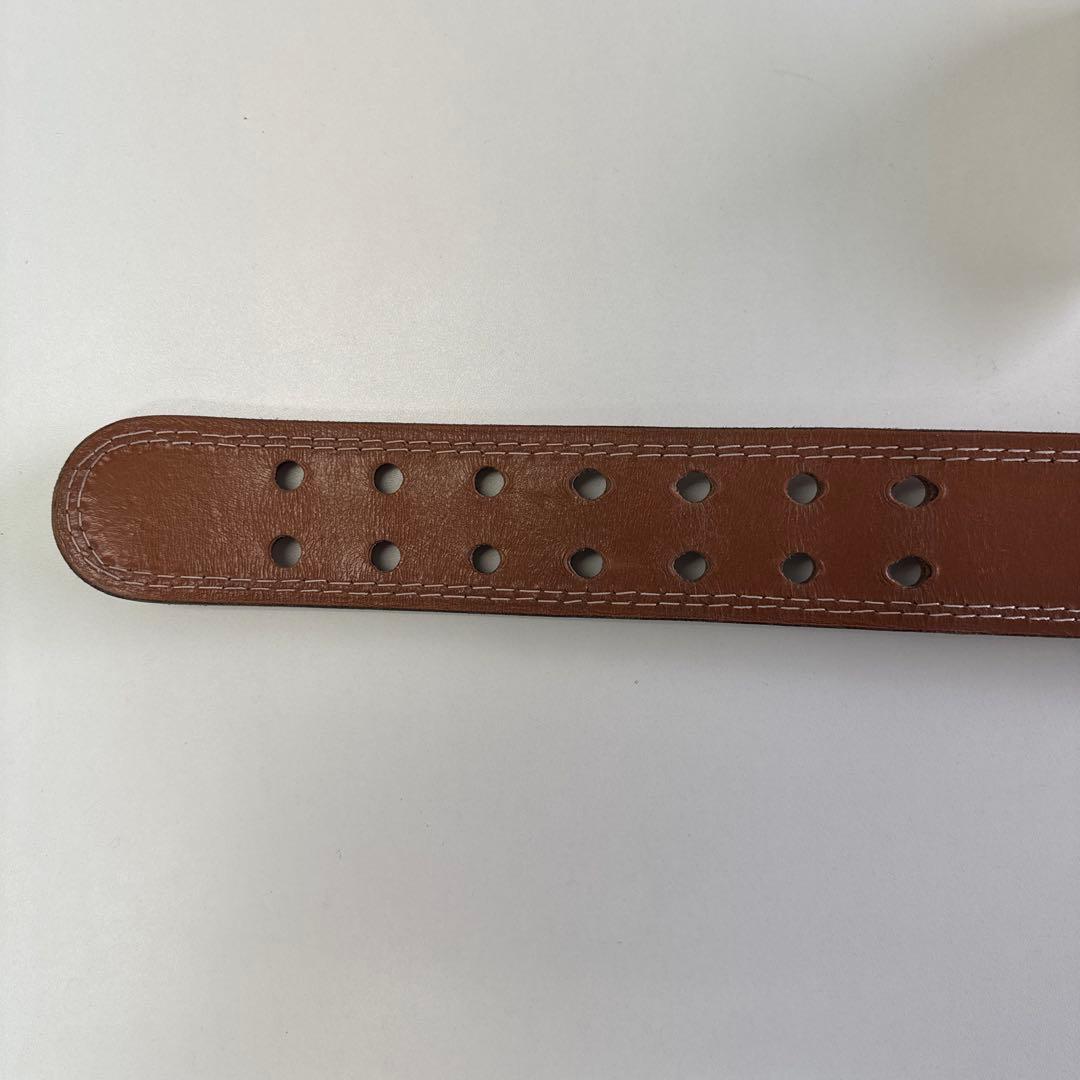 Gold's Gym レザー パワーベルト ブラウン　L