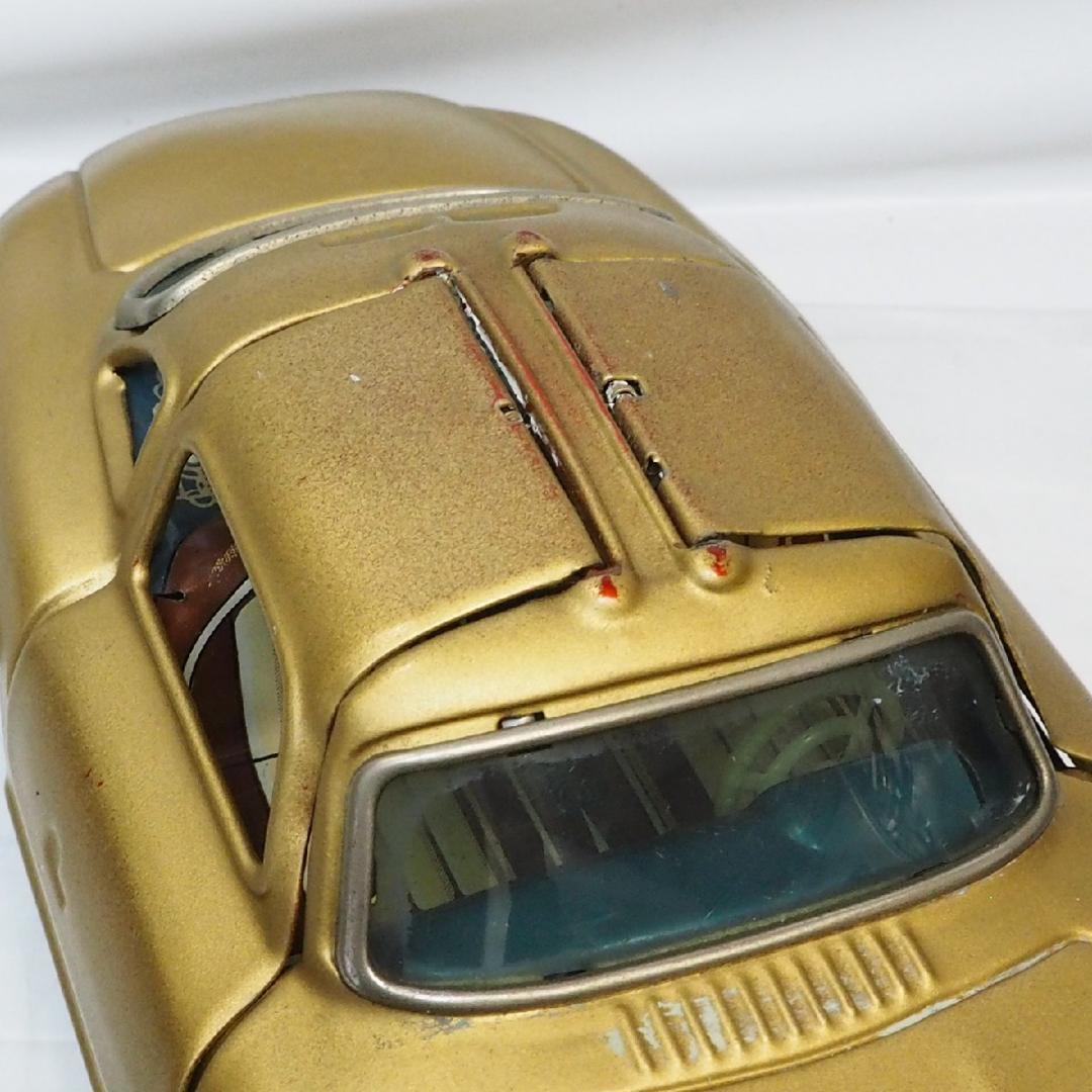 バンダイ メルセデスベンツ300SLリペイント金リモコン欠tinブリキcar箱無