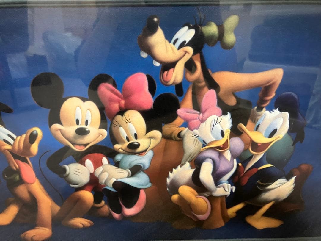 ディズニー キャラクターアート 絵画 美品 油絵 風 ミッキー (オランダ製)