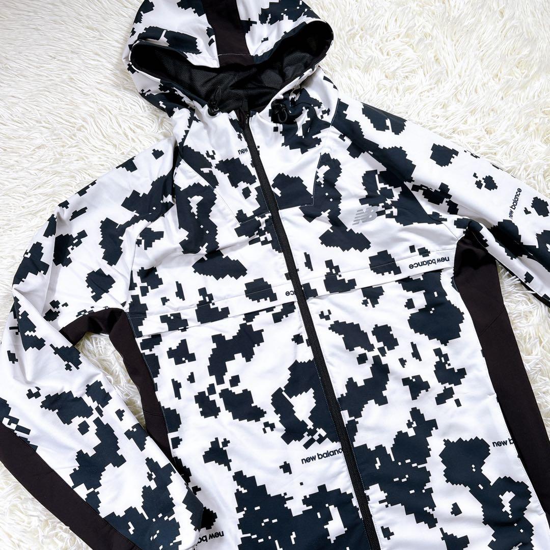 【メンズ5⭐️美品】ニューバランスゴルフ　FZフーディ　ナイロンジャケット　総柄