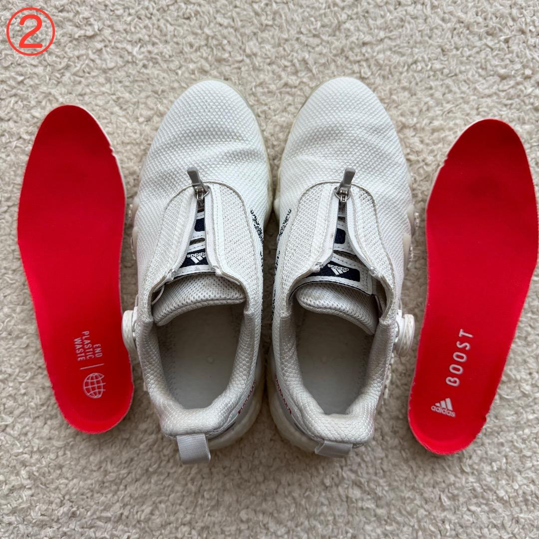 【中古】24cm 3足 ウィメンズ ゴルフシューズ アディダス コードカオス22