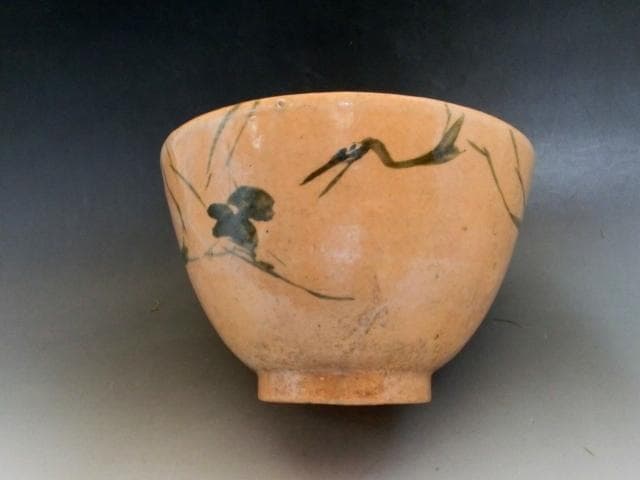 菓子鉢■鶴の画 珂ノ屋？香蘭堂 菓子器 土物 古美術 時代物 骨董品■