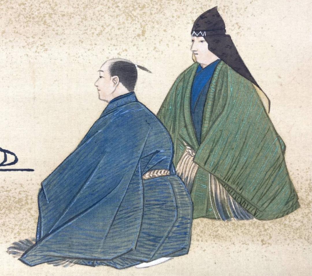 川端玉章／中島来章門 小田海僊・高橋由一師事「俊寛」掛軸 絹本 共箱 二重箱：能