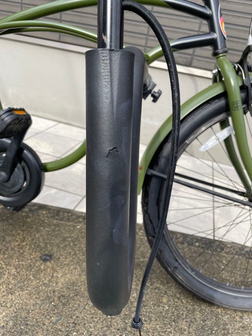 【Rainbow ビーチクルーザー オリーブグリーン　サーフボードキャリア付き】