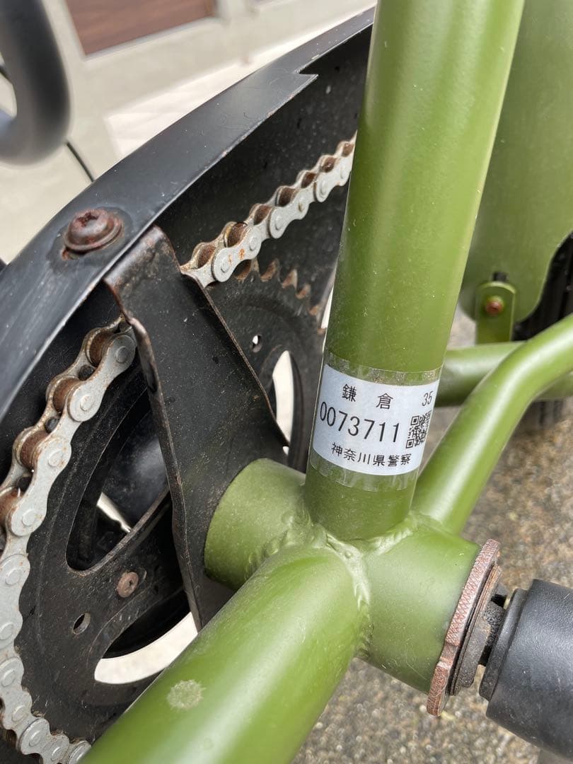 【Rainbow ビーチクルーザー オリーブグリーン　サーフボードキャリア付き】