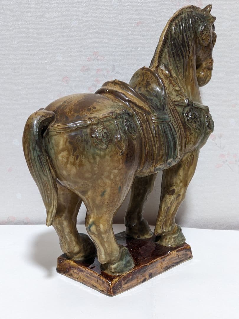 ♦三彩 馬置物 唐三彩 瀬戸系 本業窯 置物飾り 干支午年縁起物 美術品骨董品